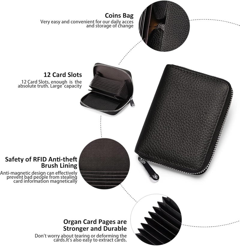 SENDEFN Small Wallet for Women Leather RFID Blocking Ladies Wallet Credit Card Holder with Coin Pocket - Image 3